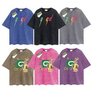 Heren Designer Gu T-shirt Vintage Retro Gewassen Shirt Luxe Merk T-shirts Dames T-shirt met korte mouwen Zomer Causale Tees Hip Hop Tops Shorts Kleding Verschillende kleuren G-68