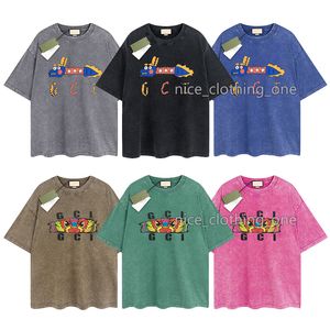 Hommes Designer Gu T-shirt Vintage Rétro Chemises lavées Marque de luxe T-shirts Femmes T-shirt à manches courtes T-shirt d'été T-shirts décontractés Hauts Vêtements Diverses couleurs-86