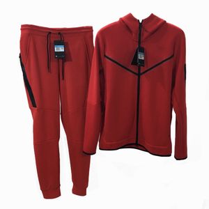 Survêtements à capuche pour hommes Tech Fleece 100% coton Casual Street Leisure Logo Mode Streetwear Sweat-shirts à fermeture éclair à manches longues Veste et pantalon Ensembles NK