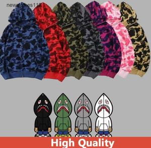 Mens Designer hoodie bape Hoodie Full Zip Up star Shark Hoodies for Woman Black Camouflage CP Jacket y2k Hooded Hooded Tech Fleece Cardigan squelette à capuche