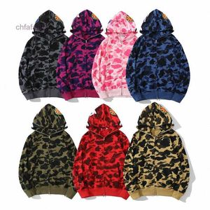 Heren Designer Hoodie met volledige ritssluiting Haai Hoodies Vrouw Camouflage Jas Hoody Sweatshirt met capuchon Man Dames Trui met lange mouwen Tech Fleece S625 # 1WE8 1WE8 RDHB