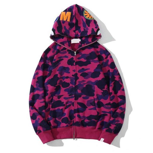 Sweat à capuche de créateur pour hommes Hoodies de requin zippé en plein essor pour femme camouflage noir veste à capuche bleu sweat à capuche