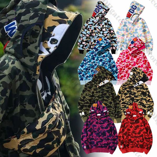 Sweat à capuche de créateur masculin à capuche full up hoodies femme camouflage veste à capuche sweat à capuche homme sweat féminin à manches longues bapes technologique a1zw # #