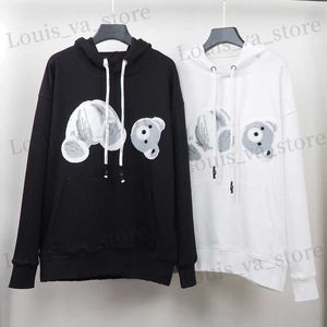 Herenontwerper Hoodie Man Angel Teddy Bear Woman Sweatshirt Lange Mouw Casual pullover Black T230814