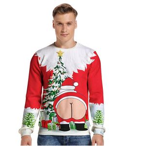 Sweat à capuche pour hommes Pulls pour hommes Noël drôle de bande dessinée monstre flocon de neige imprimé 3D pulls laids hauts pulls unisexes automne Cloing