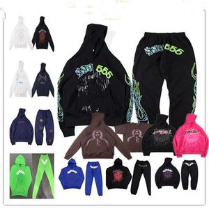 Mens designer hoodie pullover rode sp5der jonge misdadiger 555555 engel hoodies mannen dames hoodie geborduurd spinnenweb sweatshirt joggers graffiti hooded mannen koppels