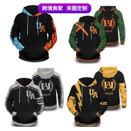 Heren designer hoodie sweatshirt Nieuwe My Heroes Academy D Digital Printing Sporttrui Cosplay Anime Perifere trui