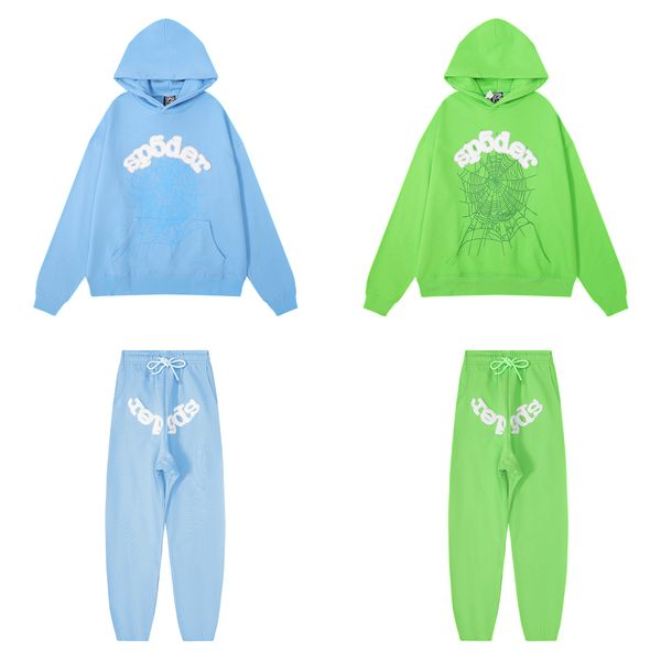 Sweat à capuche pour hommes Sp5der Young Thug 555555 Angel Pull ThugSpider Web mousse imprimé lâche décontracté rose de nombreuses couleurs pour hommes de haute qualité sweats à capuche pour femmes US: S XL