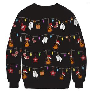 heren designer hoodie lelijke kersttrui 3D haai grappig kerstsweatshirt heren dames herfst winterkleding tops trui xmas truien truien