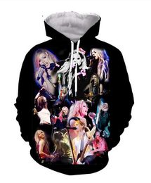 Mens Designer Hoodies voor Vrouwen Mannen Koppels Sweatshirt Liefhebbers 3D Avril Lavigne Hoodies Jassen Hooded Pullovers Tees Kleding R179