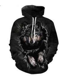 Herenontwerper Hoodies For Women Men Paren Sweatshirt Liefhebbers 3D Wolf Hoodies Coats Hooded pullovers Tees kleding RR087