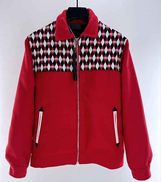 Chaqueta de diseñador para hombre, ropa de abrigo para hombre, color rojo azul, CHAQUETA DE TRABAJO BORDADA CON DIAMANTE, abrigos para hombre, uniforme de béisbol