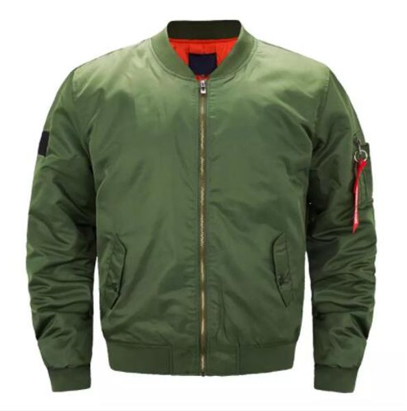 Hommes Vestes Automne Hiver Mâle Solide Couleur Manteaux Printemps MA1 Bomber Jakcet Mans Pilote Survêtement