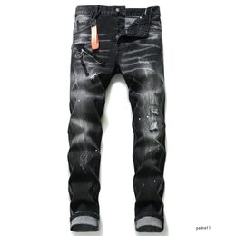 Italie Mens Designer Jeans Pantalons Noir Luxe Ripped Skinny Biker Moto Pantalon Pour Cool Hommes Hommes Hip Hop Denim Rock Arrivée