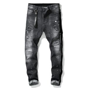 Jeans de créateurs pour hommes Denim Pantalons déchirés noirs La meilleure version Mode Trou cassé Italie Marque Bike Designerr5sf