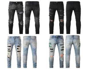 Pantalon de cargaison en détresse designer pour hommes pour les hommes de moto à motaire déchiré de style slim slim fit