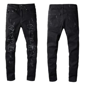 Jeans de créateur pour hommes en détresse déchiré Biker Slim Fit moto Denim haute qualité mode Jean pantalon