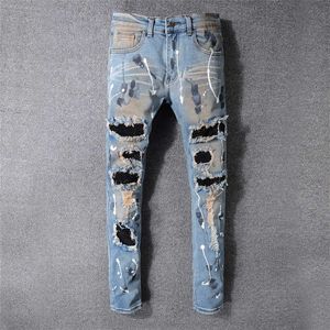 Hommes Designer Jeans Distressed Ripped Biker Slim Fit Moto Denim pour Hommes S Top Qualité Mode Jean Mans Pantalon Pour Hommes 646