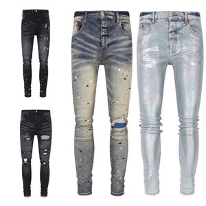 Hommes Designer Jeans Mode Européenne Amérique Style Jean Hombre Lettre Étoile Pantalon De Broderie Patchwork Déchiré Pour Moto Pantalon Déchiré Mens Skinny Taille 30-40