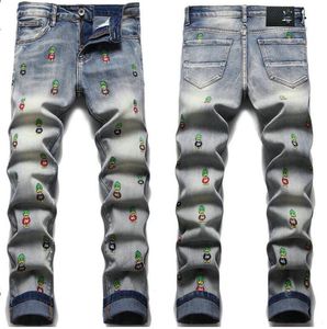 Heren Designer Jeans Jeans 22SS High Fashion Brand Men Designer gescheurde Biker Slim Fit Motorcycle Denim Jeans Motorcycle Baggy Ksubi Jeans 61ba