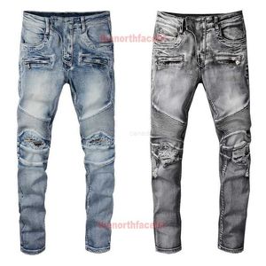 Jean designer pour hommes déchiré un pantalon denim slim slim détruit pour menmoe0