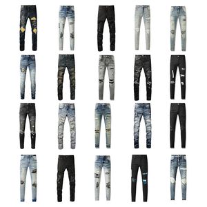 Des créateurs pour hommes jeans Slim Fit Motorcycle Denim Rinsing Rendre Old Hip Hop Womens Street Fashion Mens Pant