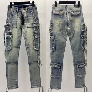 Jeans de créateurs pour hommes Slim jambe droite Denim Pantalon de conception de poche Bleu Noir déchiré au genou déchiré pour homme Skinny Pantalon de travail droit s