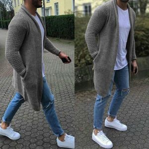 Mens Designer Knit Cardigan Kleding Effen Kleur Trui voor Mens Lange Kleding Warm Tops Mannen Luxe Casual Lange Sweater