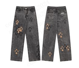 Mens Designer Make Old Washed Chromees Hearts Jeans Chrome Pantalon droit Coeur Croix Broderie Lettre Prints pour Femmes Hommes Jeans #gh