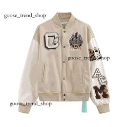 Mens Designer Off Jaquetas Windbreaker Varsity Vintage Solto Longo Beisebol Hip Hop Harajuku Offs Carta Branca Bordado Streetwear Homens 656 570