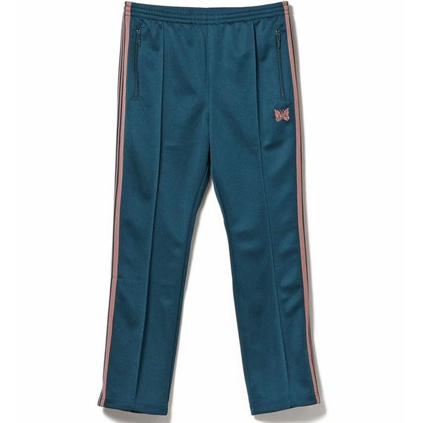 Pantalones de diseñador para hombre Agujas azul oscuro Hombres Mujeres Raya lateral Mariposa Bordado Track High Street Pantalones