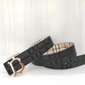 Concepteur masculin plaid en cuir ceinture femme lettre boucle bouchette de bande