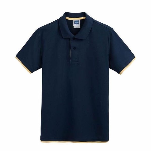 Mens designer polo shirt mode patron polo à manches courtes business revers casual slim t shirt top double fil pur coton broderie lettre vêtements taille XS-5XL