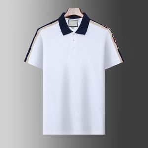 Designer poloshirts voor heren Luxe polo's Casual heren T-shirt Snake Bee Briefprint Borduurstreepsplits Mode High Street Man Tee