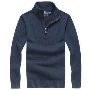 Chaîle de Polo de créateur pour hommes Chemises s épaisses à moitié glissière High Neck Tullover Slim Knit Knitting Choters Small Horse Brand Coton Sweat M-2XL