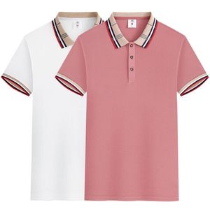 Brand Polos de créateur masculin noir rose 8. Vêtements de chemise massif pour femmes tissu Polo T-shirts Vérifier le bouton de revers Casua Tee Shirt