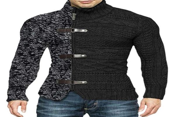 Suéteres de diseñador para hombre Cuello alto de tortuga Invierno Cálido Espesar Suéter ajustado Moda Cuello de pila Camisas de punto de color sólido 3658797