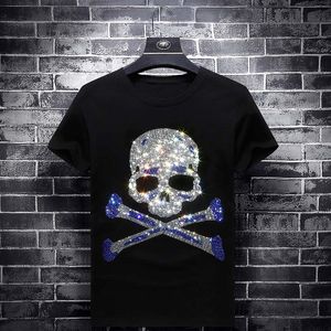 Diseñador para hombre Rhinestone Camiseta de manga corta Top Manga corta Hip Hop Cuello redondo Camisas casuales Unisex S-7XL Verano Casual