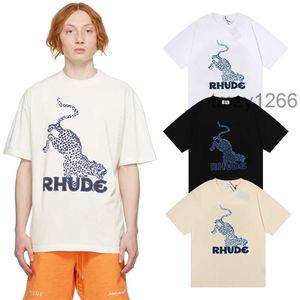 Heren Designer Rhude T-shirt Luxe merk Tees Print Tijger t-shirts Dames korte mouw zomer streetwear tops minnaar kleding Aqx3 5E5O