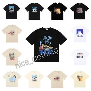 Diseñador de hombre Rhude camiseta marca de lujo camisetas de moda