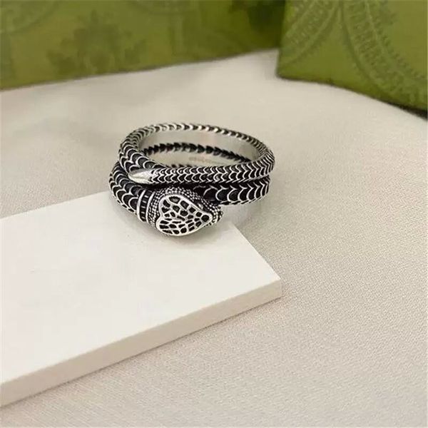 Mentiers Designer anneaux Engagement pour les femmes Hip Hop Love Love Ring Snake Pattern Fashion 925 Silver Ornement Bijoux de luxe 3 Styles avec boîte