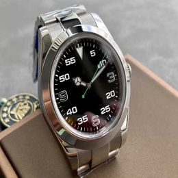 Herenontwerper Rolx Topgrade luxe heren die Air King verkopen, hoogwaardige kwaliteit roestvrij staal 2813 saffierglas spiegel, automatische mechanische horloges 116900 Sta X