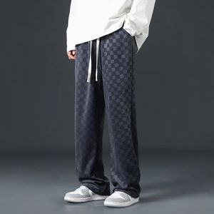 Heren designer running baggy trainingsbroek Plaid Corduroy rechte pijpen wijde pijpen jogger casual joggingbroek voor mannen 240122