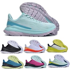 Chaussures de course pour hommes Hok Hola One One Mach 5 4 Run Womans Trainer Sneakers Randonnée Tennis Blue Coral blanc Fiesta Black Glass Taille 36 - 46