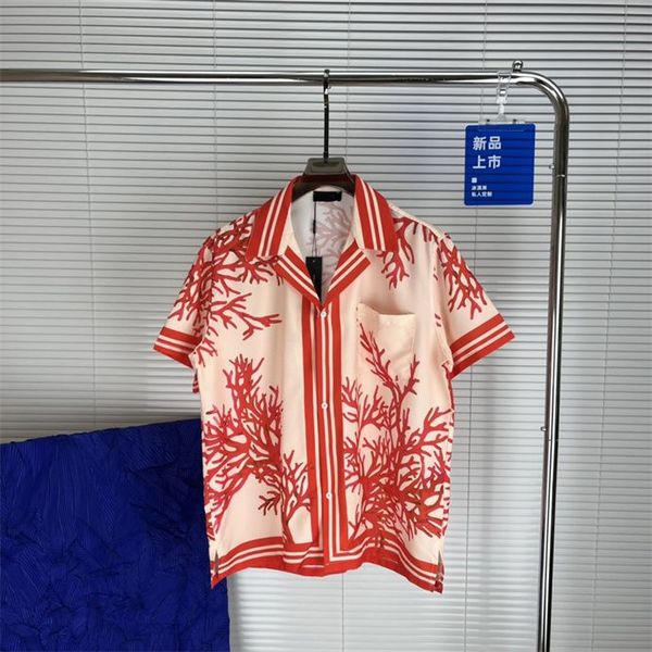 Chemise de créateur pour hommes Polo pour hommes Chemise d'été à manches courtes Chemise décontractée Plage Mode Lâche Style de plage Chemise respirante Vêtements 01
