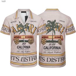 Camisas de diseñador para hombre Casablanc Hawaii Camisas vestido camisa estampado patrón camicia unisex botón hasta dobladillo