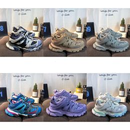 Zapatos de diseñador para hombre Track3.0 Tri-white Black Tess Goma Entrenamiento de cuero Zapatillas de deporte con plataforma impresas de nailon para recreación al aire libre para hombres y mujeres