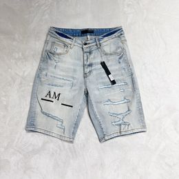 Designador Shorts Jeans Jeans Mens Casual Short Jeans Men Jean Alphabet Bordado Shortpants Slim Mens Street Hip Hop Dephenim