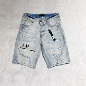 Herenontwerper Shorts Jeans Heren Casual Short Jeans Men Jean Alphabet Embroidery Shortpants Slim Mens Street Hip Hop Denim Shorts