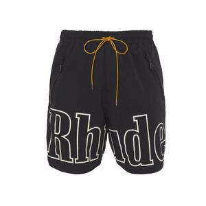 Shorts de diseñador para hombre Rhude con modelos S-XL Summer Fashion Beach Pants Men Alta calidad Calle Wear Black Reddish Brown Short LPM